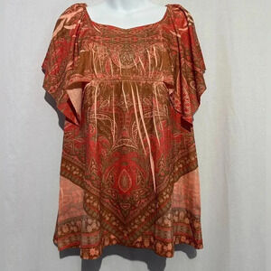 Cato Floral Geometric Tunic w/ Liner | Medium